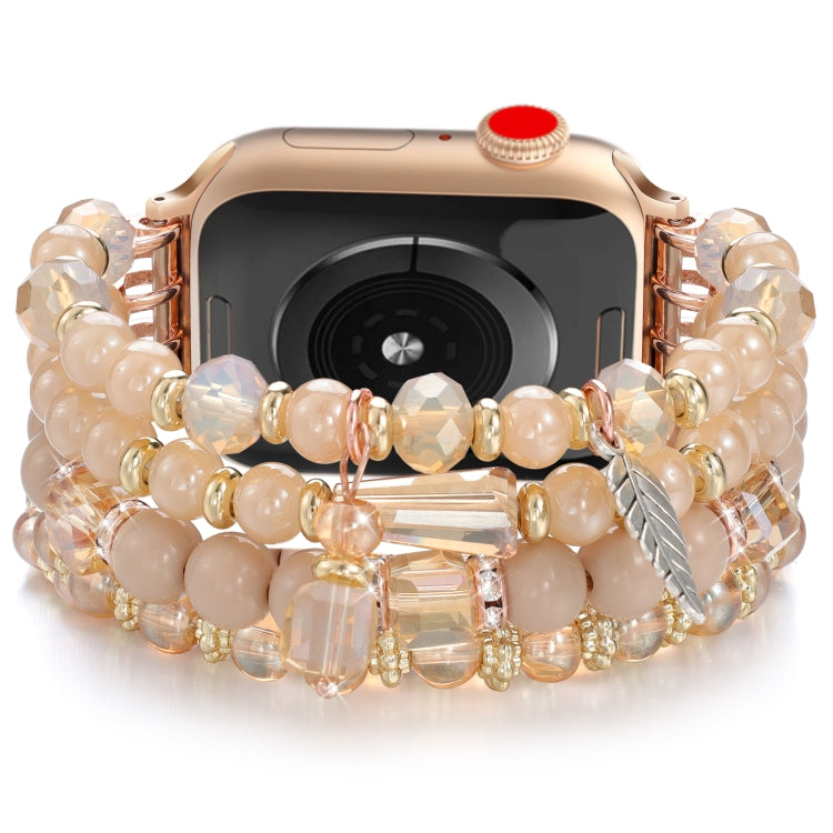 For Apple Watch 46mm / 49mm / 45mm / 44mm Tassel Beaded Chain Watch Band(Rose Gold) - free shipping - PMC TechLife - Order now!