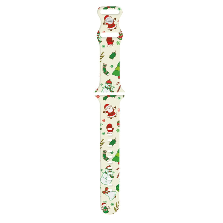 For Apple Watch 46mm / 49mm / 45mm / 44mm Christmas Pattern Silicone Watch Band(Santa Claus Snowman) - free shipping - PMc TechLife - Order now!