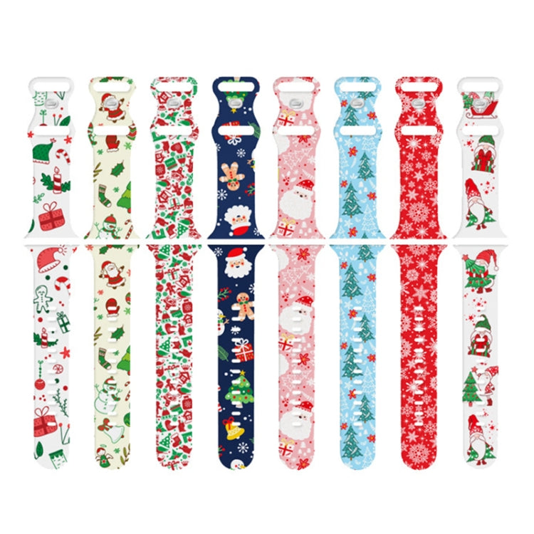 For Apple Watch 42mm / 41mm / 40mm / 38mm Christmas Pattern Silicone Watch Band(Snowflake Red) - free shipping - PMc TechLife - Order now!