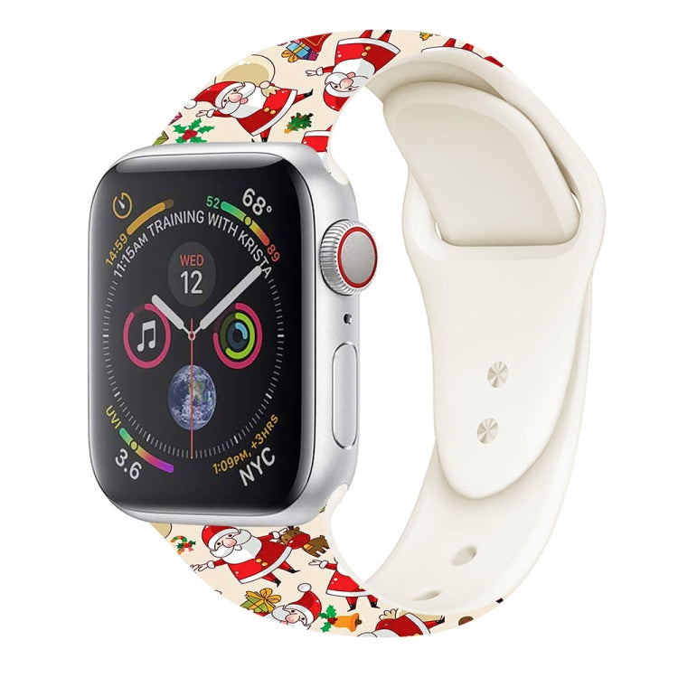 For Apple Watch 46mm / 49mm / 45mm / 44mm Christmas Pattern Silicone Watch Band(Red Santa Claus) - Watch Bands by PMc TechLife | Online Shopping South Africa | PMc TechLife | Buy Now Pay Later Mobicred