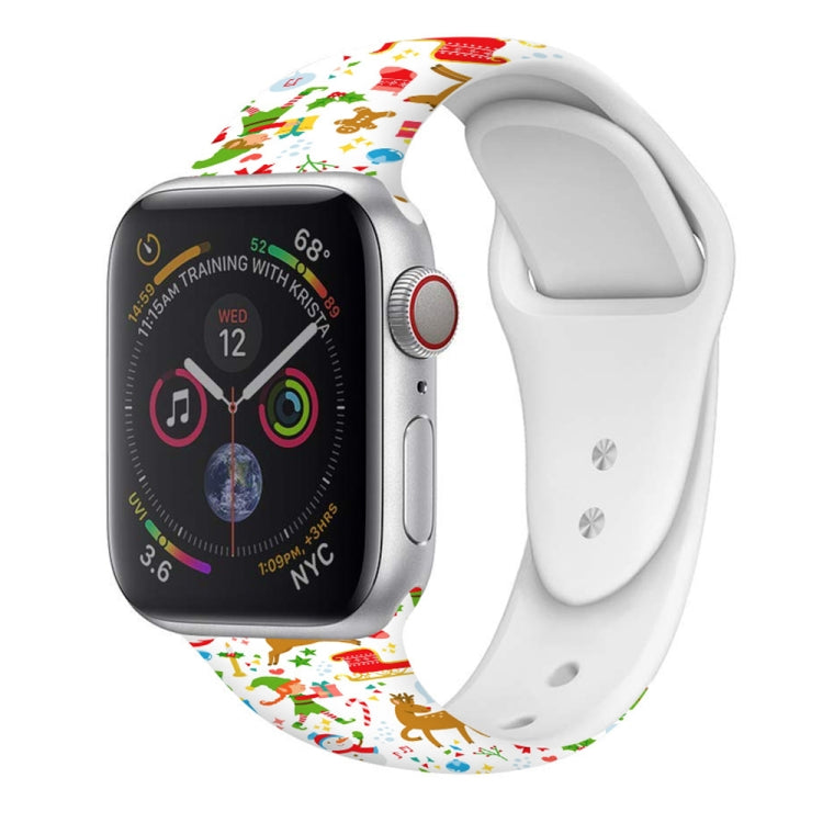 For Apple Watch 46mm / 49mm / 45mm / 44mm Christmas Pattern Silicone Watch Band(Childlike Christmas 2) - free shipping - PMc TechLife - Order now!