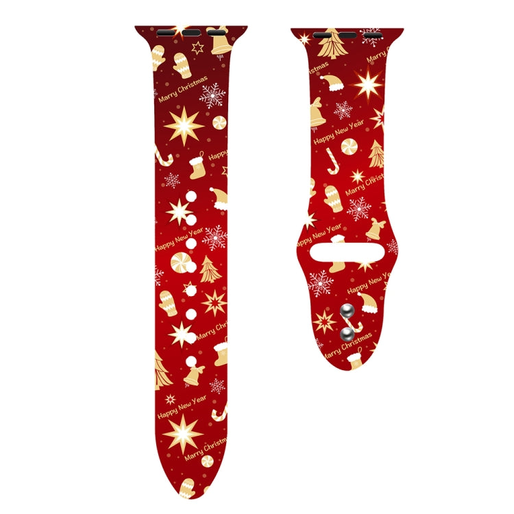 For Apple Watch 46mm / 49mm / 45mm / 44mm Christmas Pattern Silicone Watch Band(New Year Christmas) - free shipping - PMc TechLife - Order now!