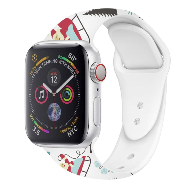 For Apple Watch 46mm / 49mm / 45mm / 44mm Christmas Pattern Silicone Watch Band(Santa Claus) - free shipping - PMc TechLife - Order now!