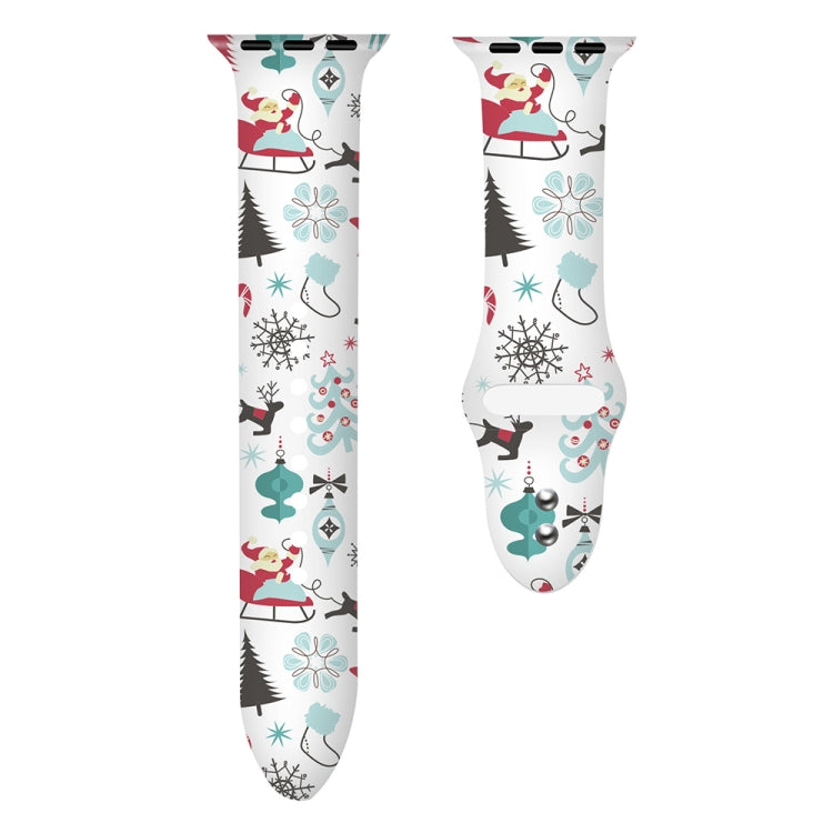For Apple Watch 46mm / 49mm / 45mm / 44mm Christmas Pattern Silicone Watch Band(Santa Claus) - free shipping - PMc TechLife - Order now!