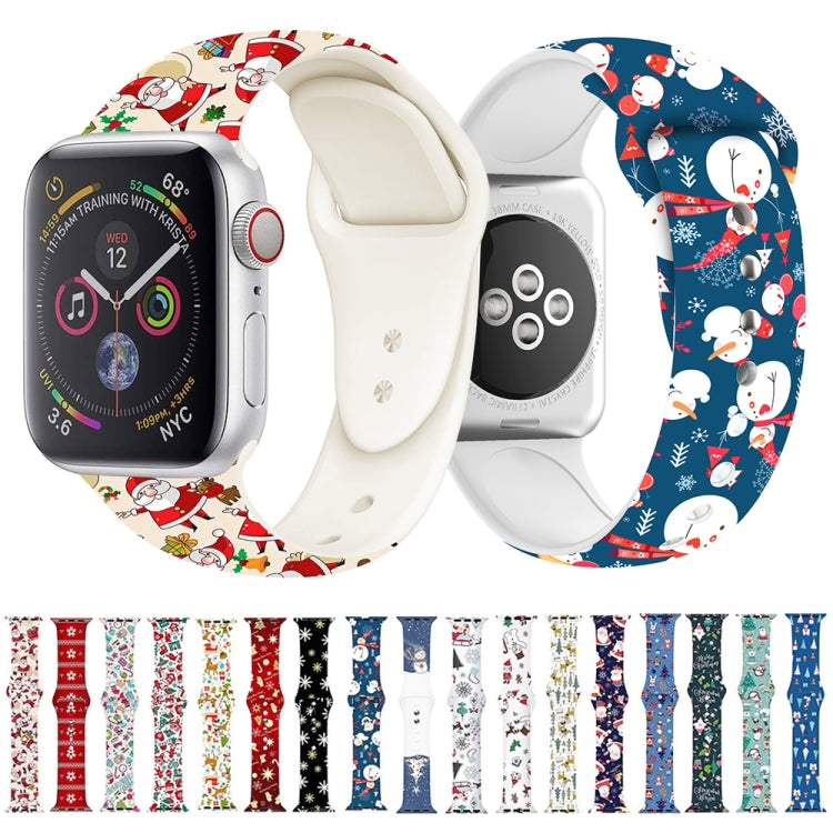 For Apple Watch 42mm / 41mm / 40mm / 38mm Christmas Pattern Silicone Watch Band(Colorful Christmas) - free shipping - PMc TechLife - Order now!