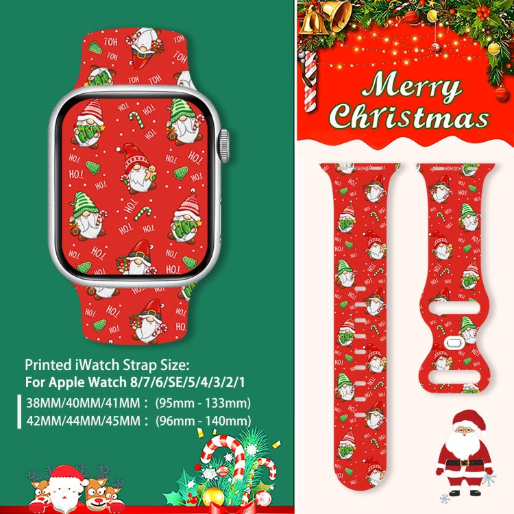 For Apple Watch 46mm / 49mm / 45mm / 44mm Christmas Pattern Butterfly Buckle Silicone Watch Band(Colorful Snowflakes) - free shipping - PMc TechLife - Order now!