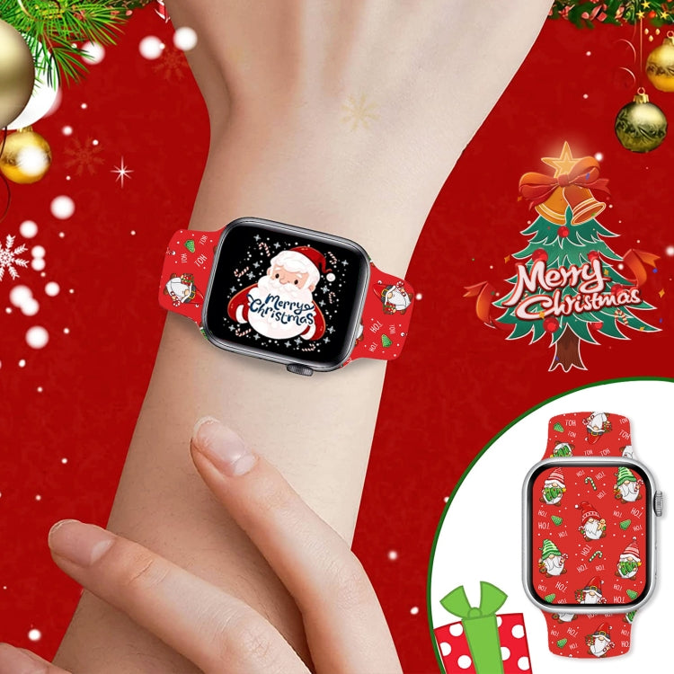For Apple Watch 46mm / 49mm / 45mm / 44mm Christmas Pattern Butterfly Buckle Silicone Watch Band(Colorful Snowflakes) - free shipping - PMc TechLife - Order now!