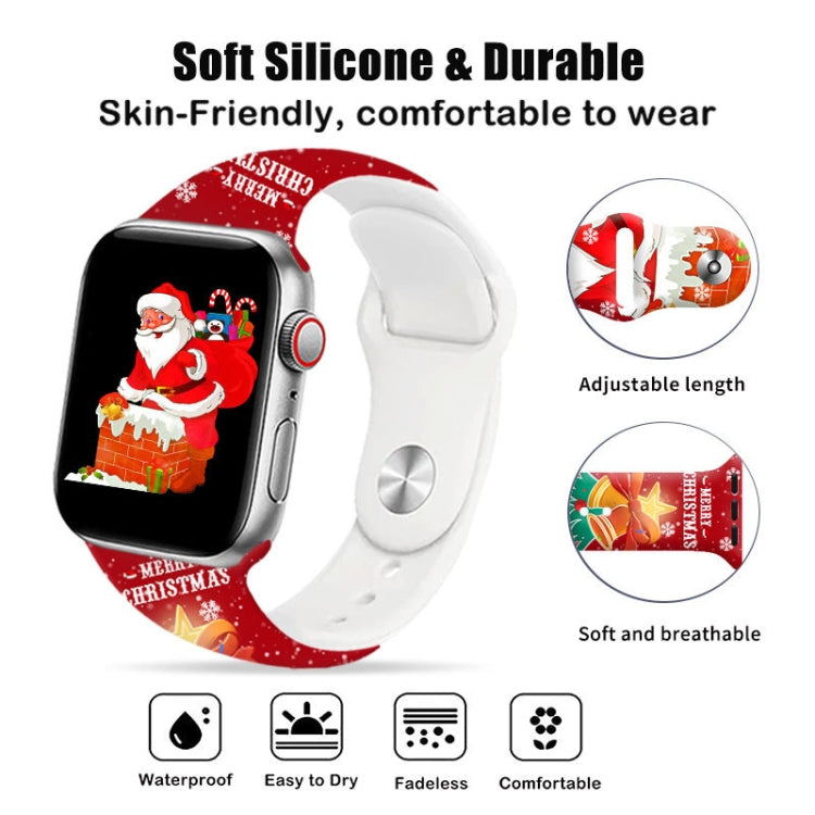 For Apple Watch 42mm / 41mm / 40mm / 38mm Christmas Pattern Reverse Buckle Silicone Watch Band(Squirrel) - free shipping - PMc TechLife - Order now!