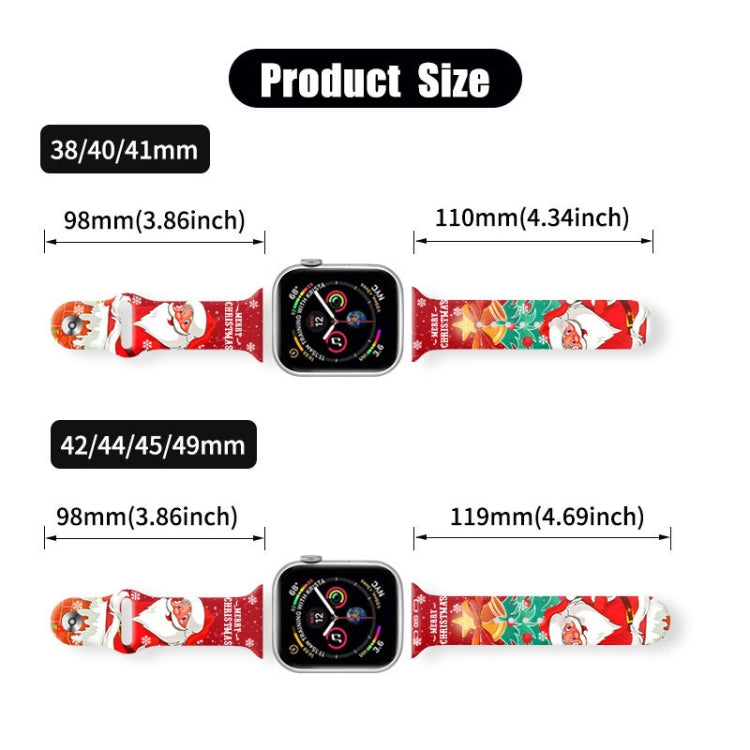 For Apple Watch 42mm / 41mm / 40mm / 38mm Christmas Pattern Reverse Buckle Silicone Watch Band(House Snowman) - free shipping - PMc TechLife - Order now!