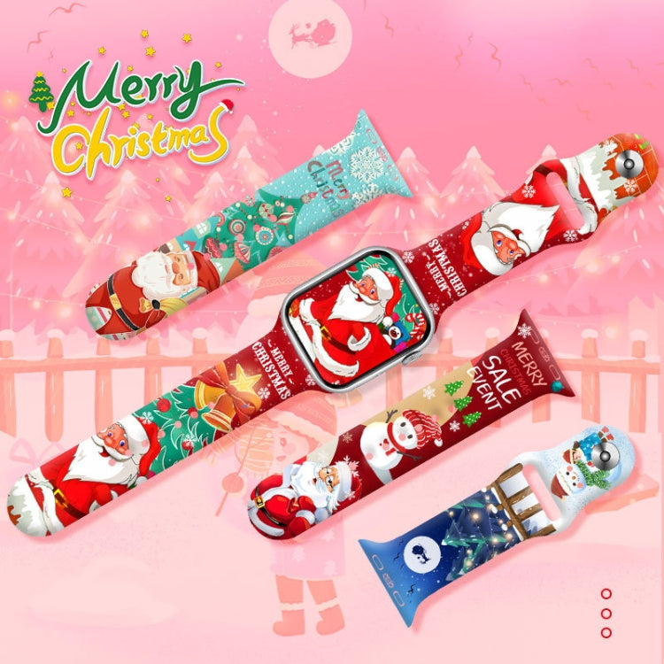 For Apple Watch 42mm / 41mm / 40mm / 38mm Christmas Pattern Reverse Buckle Silicone Watch Band(Squirrel) - free shipping - PMc TechLife - Order now!