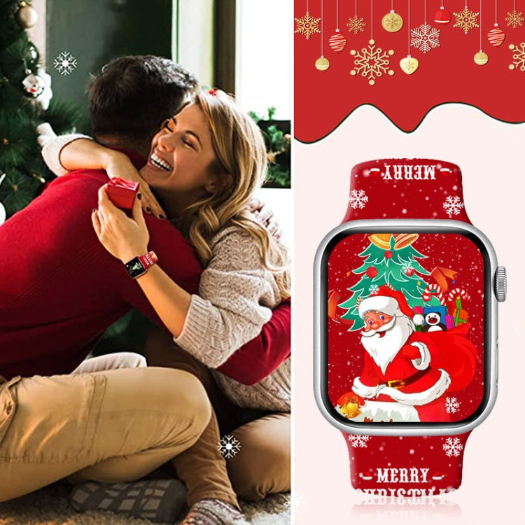 For Apple Watch 42mm / 41mm / 40mm / 38mm Christmas Pattern Reverse Buckle Silicone Watch Band(House Snowman) - free shipping - PMc TechLife - Order now!
