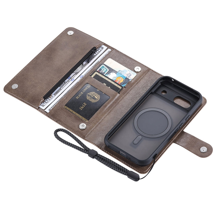 For Google Pixel 8a ViLi GVB Series MagSafe Magnetic RFID Leather Phone Case(Coffee) - Google Cases by ViLi | Online Shopping South Africa | PMC TechLife | Buy Now Pay Later Mobicred