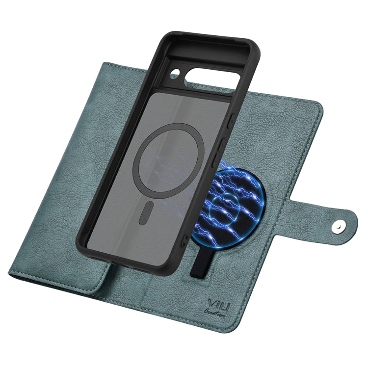 For Google Pixel 8a ViLi GVB Series MagSafe Magnetic RFID Leather Phone Case(Green) - Google Cases by ViLi | Online Shopping South Africa | PMC TechLife | Buy Now Pay Later Mobicred