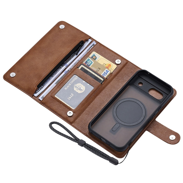 For Google Pixel 8a ViLi GVB Series MagSafe Magnetic RFID Leather Phone Case(Brown) - Google Cases by ViLi | Online Shopping South Africa | PMC TechLife | Buy Now Pay Later Mobicred