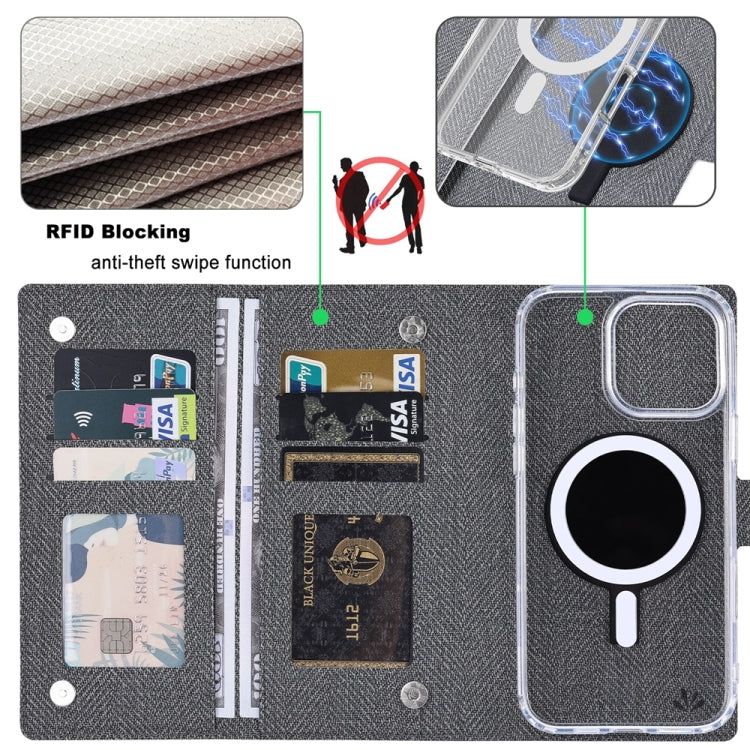 For iPhone 16 Plus ViLi GBS-C Series MagSafe Magnetic RFID Leather Flip Phone Case(Black) - free shipping - PMC Jewellery - Order now!