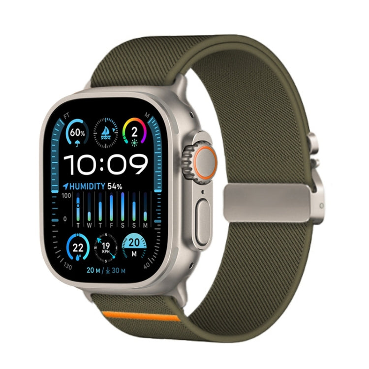 For Apple Watch 46mm / 49mm / 45mm / 44mm Parachute Buckle Elastic Nylon Watch Band(Army Green) - free shipping - PMc TechLife - Order now!
