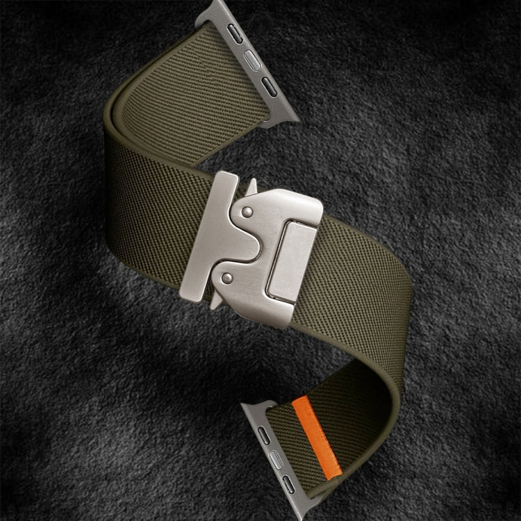 For Apple Watch 46mm / 49mm / 45mm / 44mm Parachute Buckle Elastic Nylon Watch Band(Army Green) - free shipping - PMc TechLife - Order now!