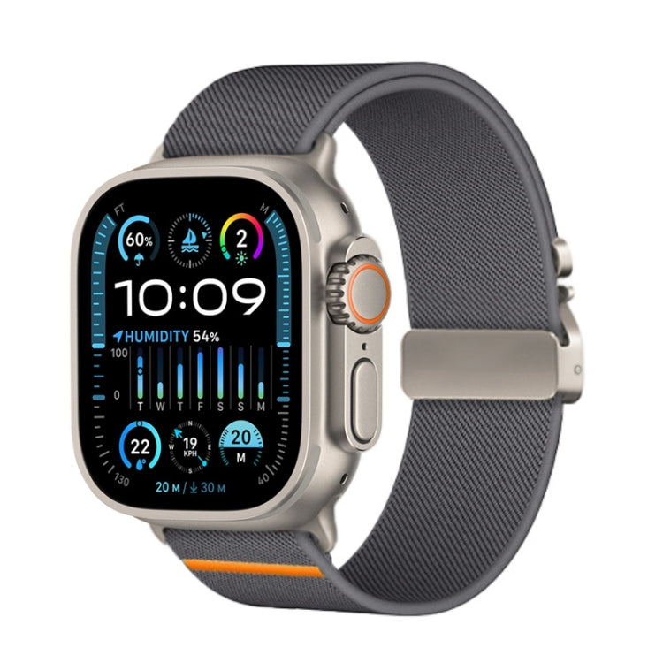 For Apple Watch 46mm / 49mm / 45mm / 44mm Parachute Buckle Elastic Nylon Watch Band(Dark Grey) - free shipping - PMc TechLife - Order now!