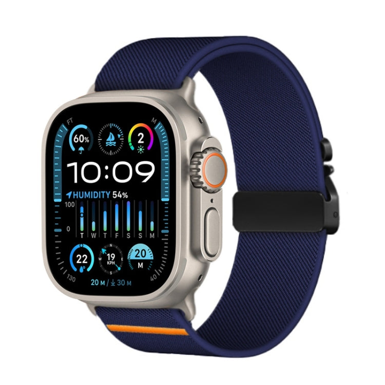 For Apple Watch 46mm / 49mm / 45mm / 44mm Parachute Buckle Elastic Nylon Watch Band(Midnight Blue) - free shipping - PMc TechLife - Order now!