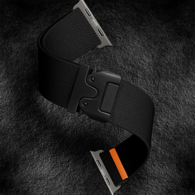 For Apple Watch 42mm / 41mm / 40mm / 38mm Parachute Buckle Elastic Nylon Watch Band(Black) - free shipping - PMc TechLife - Order now!