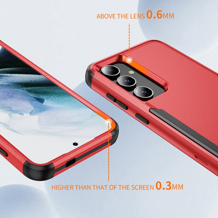 For Samsung Galaxy S25 5G TPU + PC Shockproof Protective Phone Case(Red + Black) - Galaxy S25 5G Cases by PMC Jewellery | Online Shopping South Africa | PMC Jewellery | Buy Now Pay Later Mobicred