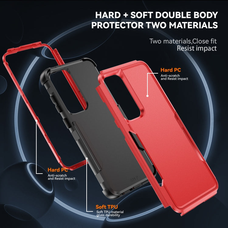 For Samsung Galaxy S25 5G TPU + PC Shockproof Protective Phone Case(Red + Black) - Galaxy S25 5G Cases by PMC Jewellery | Online Shopping South Africa | PMC Jewellery | Buy Now Pay Later Mobicred