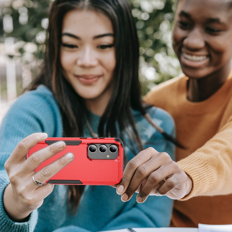 For Samsung Galaxy S25 5G TPU + PC Shockproof Protective Phone Case(Red + Black) - Galaxy S25 5G Cases by PMC Jewellery | Online Shopping South Africa | PMC Jewellery | Buy Now Pay Later Mobicred