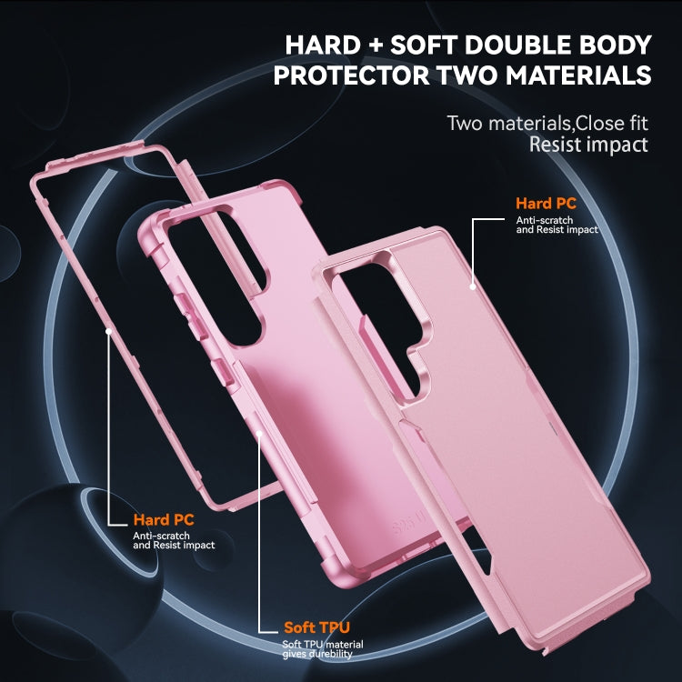 For Samsung Galaxy S25 Ultra 5G TPU + PC Shockproof Protective Phone Case(Pink) - Galaxy S25 Ultra 5G Cases by PMC Jewellery | Online Shopping South Africa | PMC Jewellery | Buy Now Pay Later Mobicred