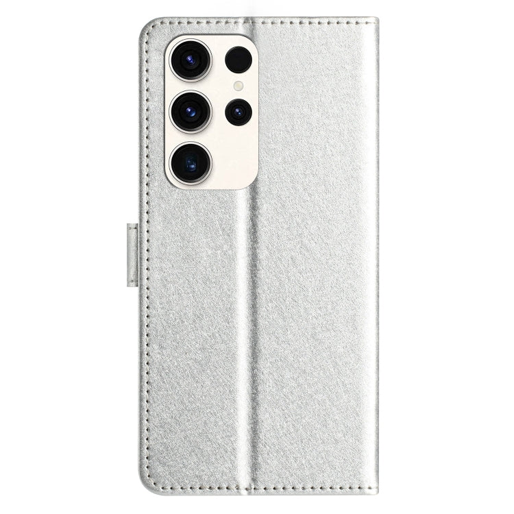 For Samsung Galaxy S25 Ultra 5G Silk Texture Horizontal Flip Leather Phone Case(Silver) - Galaxy S25 Ultra 5G Cases by PMC Jewellery | Online Shopping South Africa | PMC Jewellery | Buy Now Pay Later Mobicred