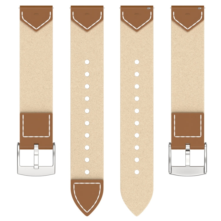 For Huawei Watch GT 5 41mm / GT 5 Pro 42mm Stitched Nylon Denim Watch Band(Brown Apricot) - free shipping - PMc TechLife - Order now!