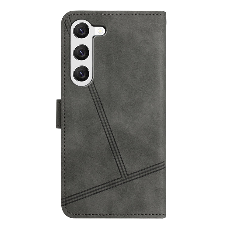 For Samsung Galaxy S25 5G Skin-feel Stitching Leather Phone Case(Grey) - Galaxy S25 5G Cases by PMC Jewellery | Online Shopping South Africa | PMC Jewellery | Buy Now Pay Later Mobicred