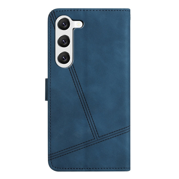 For Samsung Galaxy S25+ 5G Skin-feel Stitching Leather Phone Case(Blue) - Galaxy S25+ 5G Cases by PMC Jewellery | Online Shopping South Africa | PMC Jewellery | Buy Now Pay Later Mobicred