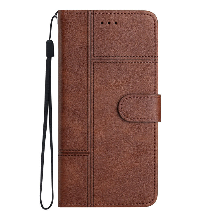 For Samsung Galaxy S25 Ultra 5G Cowhide Texture Stitching Leather Phone Case(Coffee) - free shipping - PMC Jewellery - Order now!