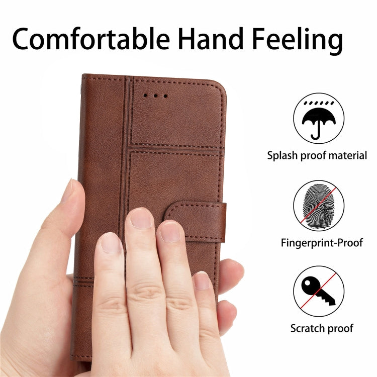 For Samsung Galaxy S25 Ultra 5G Cowhide Texture Stitching Leather Phone Case(Coffee) - free shipping - PMC Jewellery - Order now!