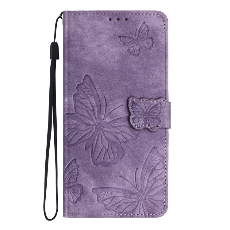 For Samsung Galaxy S25 Ultra 5G Skin-feel Embossed Butterfly Leather Phone Case(Purple) - Galaxy S25 Ultra 5G Tempered Glass by PMC Jewellery | Online Shopping South Africa | PMC Jewellery | Buy Now Pay Later Mobicred