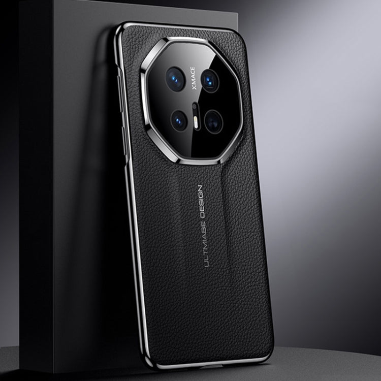 For Huawei Mate 70 RS Ultimate Genuine Leather PC Phone Case(Black) - Huawei Cases by PMC TechLife | Online Shopping South Africa | PMC TechLife | Buy Now Pay Later Mobicred