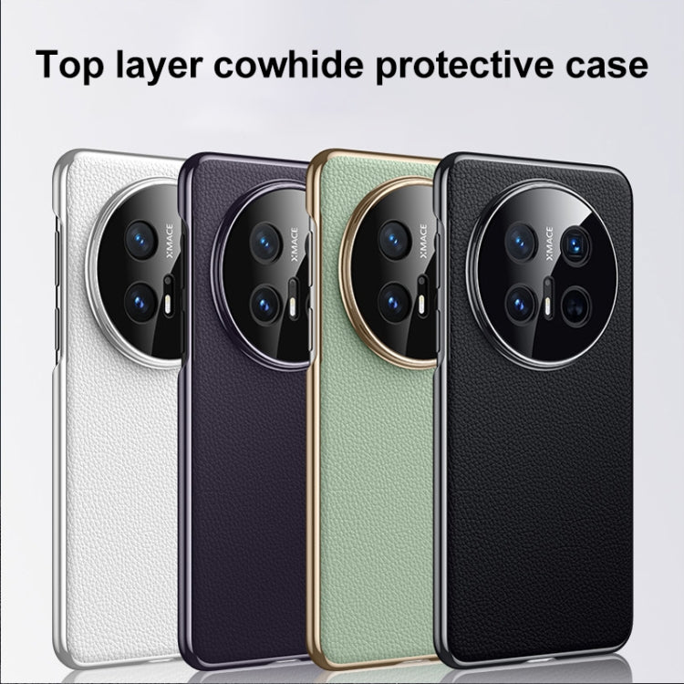 For Huawei Mate 70 Pro / 70 Pro+ Genuine Leather PC Phone Case(Dark Purple) - Huawei Cases by PMC TechLife | Online Shopping South Africa | PMC TechLife | Buy Now Pay Later Mobicred