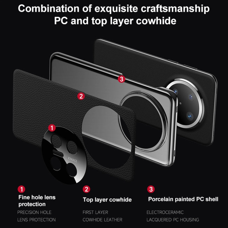 For Huawei Mate 70 Genuine Leather PC Phone Case(Orange) - Huawei Cases by PMC TechLife | Online Shopping South Africa | PMC TechLife | Buy Now Pay Later Mobicred