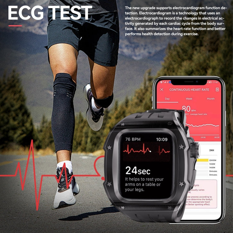 For Apple Watch Series 10 46mm RedPepper Armor Metal Case Integrated Silicone Watch Band(Black) - free shipping - PMC Jewellery - Order now!