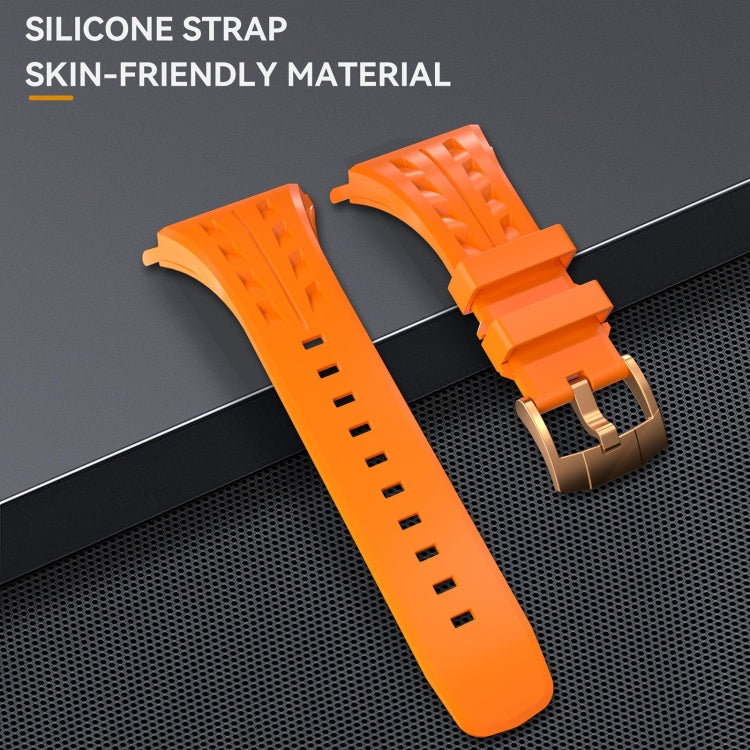 For Apple Watch Series 10 46mm RedPepper Armor Metal Case Integrated Silicone Watch Band(Rose Gold Orange) - free shipping - PMC Jewellery - Order now!