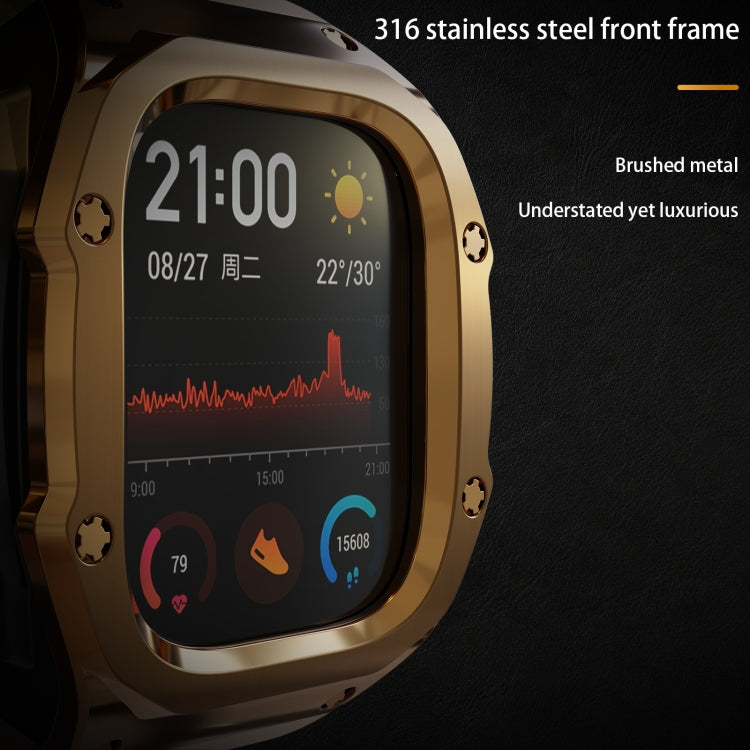 For Apple Watch Ultra 1 / 2 49mm RedPepper Armor Metal Case Integrated Silicone Watch Band(Gold Black White) - free shipping - PMC Jewellery - Order now!