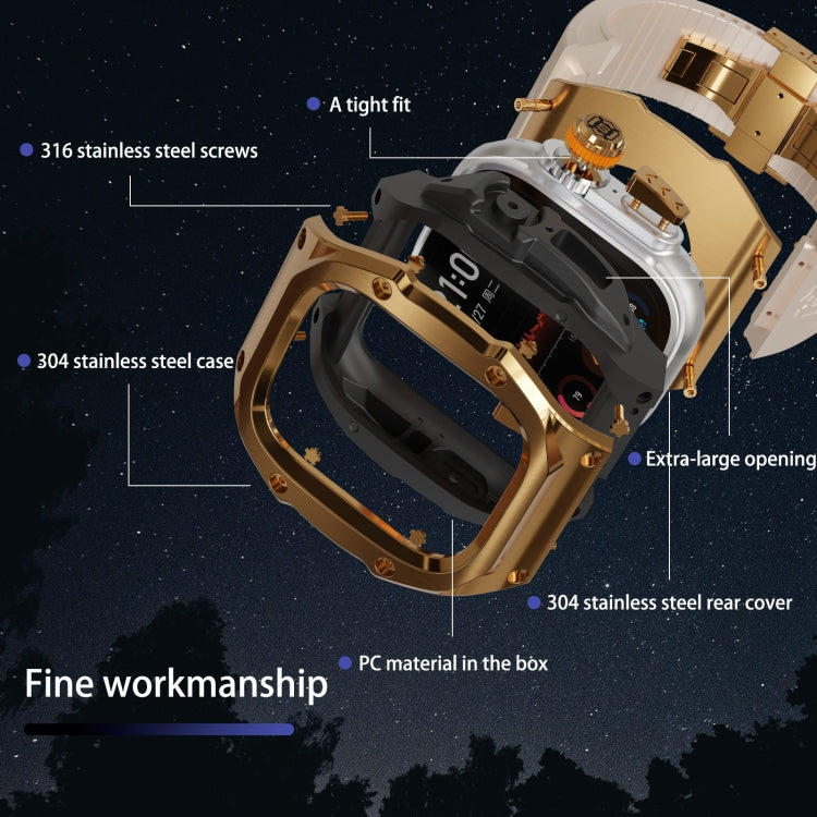 For Apple Watch Ultra 1 / 2 49mm RedPepper Armor Metal Case Integrated Silicone Watch Band(Gold Black White) - free shipping - PMC Jewellery - Order now!