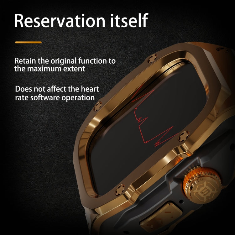 For Apple Watch Ultra 1 / 2 49mm RedPepper Armor Metal Case Integrated Silicone Watch Band(Gold Black White) - free shipping - PMC Jewellery - Order now!