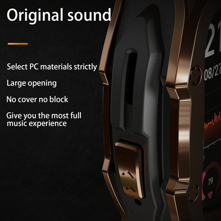 For Apple Watch Ultra 1 / 2 49mm RedPepper Armor Metal Case Integrated Silicone Watch Band(Rose Gold Black Orange) - free shipping - PMC Jewellery - Order now!