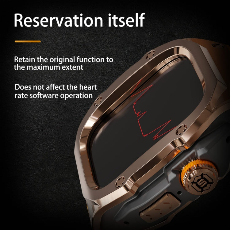 For Apple Watch Ultra 1 / 2 49mm RedPepper Armor Metal Case Integrated Silicone Watch Band(Rose Gold Black Orange) - free shipping - PMC Jewellery - Order now!