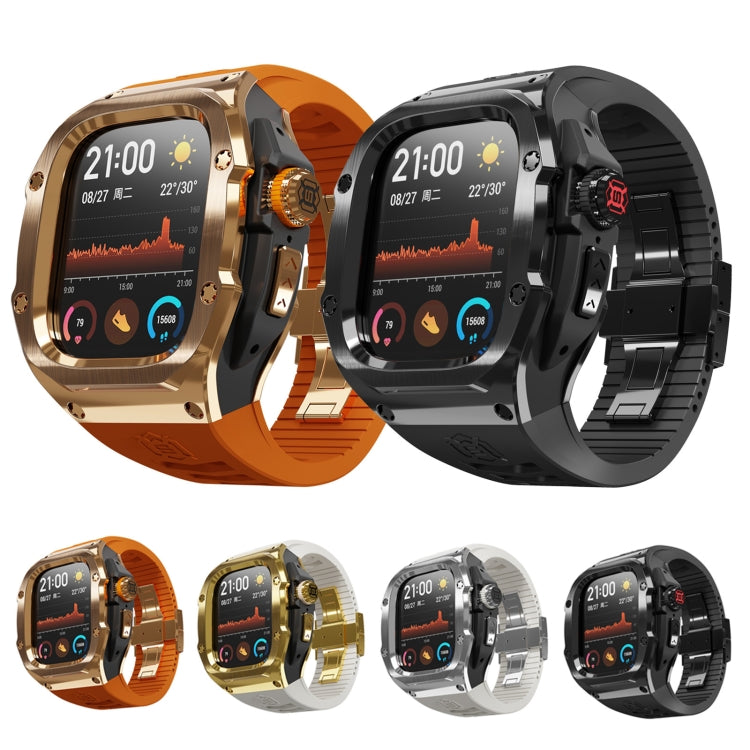 For Apple Watch Ultra 1 / 2 49mm RedPepper Armor Metal Case Integrated Silicone Watch Band(Gold Black White) - free shipping - PMC Jewellery - Order now!