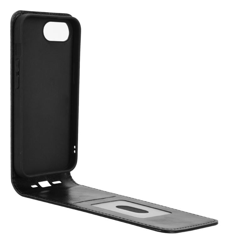 For iPhone 16e Magnetic Vertical Flip Leather Phone Case(Black) - iPhone 16e Cases by PMC TechLife | Online Shopping South Africa | PMC TechLife | Buy Now Pay Later Mobicred