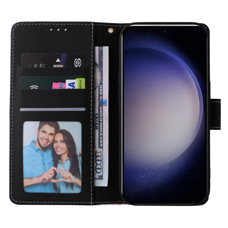 For Samsung Galaxy S25 5G Marble Bronzing Stitching Leather Phone Case(Black) - free shipping - PMC Jewellery - Order now!