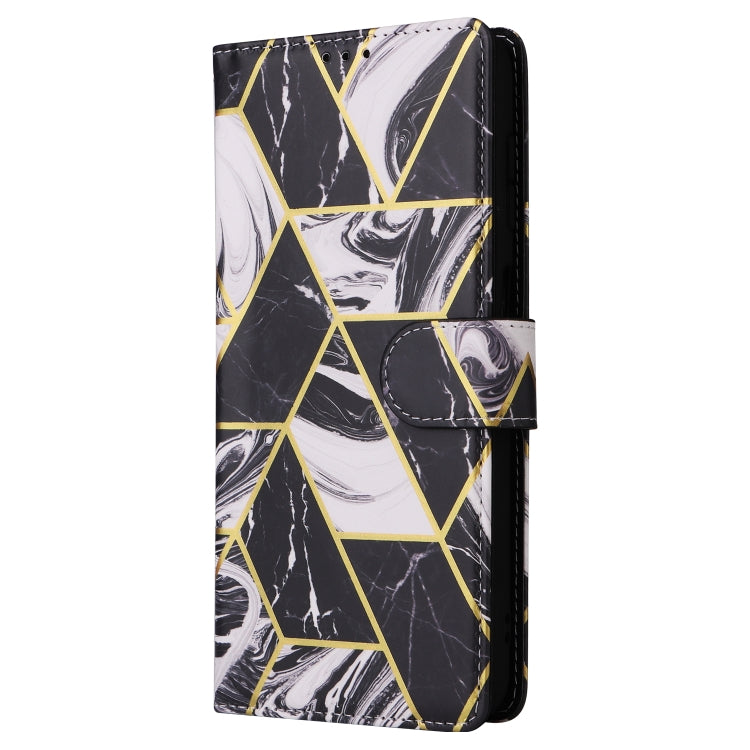 For Samsung Galaxy S25+ 5G Marble Bronzing Stitching Leather Phone Case(Black) - free shipping - PMC Jewellery - Order now!