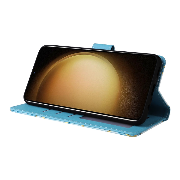 For Samsung Galaxy S25+ 5G Marble Bronzing Stitching Leather Phone Case(Blue) - Galaxy S25+ 5G Cases by PMC Jewellery | Online Shopping South Africa | PMC Jewellery | Buy Now Pay Later Mobicred